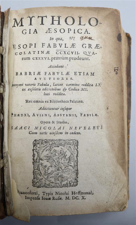 Aesopus; Isaac Nicolaus Nevelet - Mythologia Aesopica seu Fabulae, 1st edition,